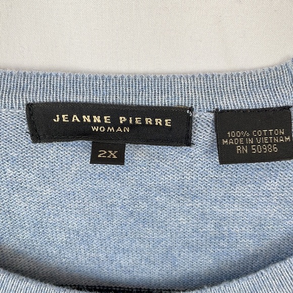 Jeanne Pierre Black and Blue Striped Sweater - Size 2X - Picture 8 of 9
